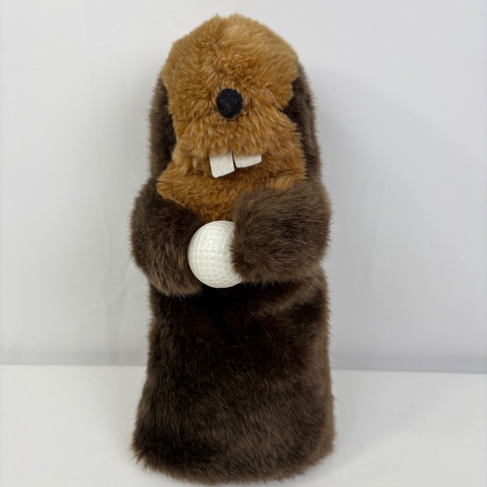 Vintage Gopher Plush Driver Headcover Brown Faux Fur Caddyshack Style